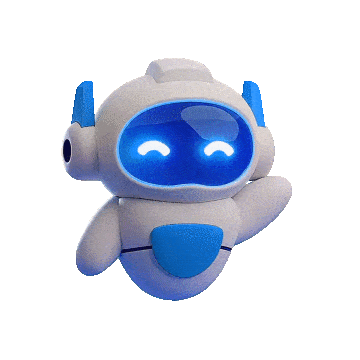 3D White Waving Robot
